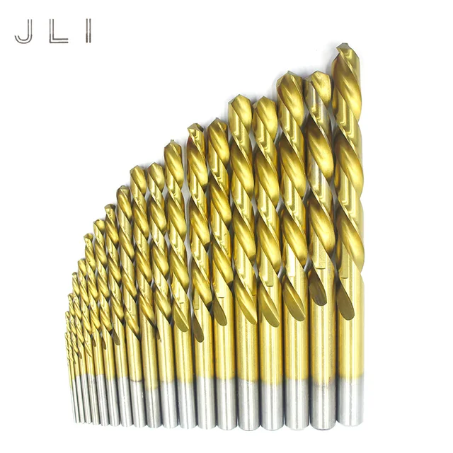 19PC 35 135mm Twist Drill Bit Set HSS Co Drill Bit Titanium coating