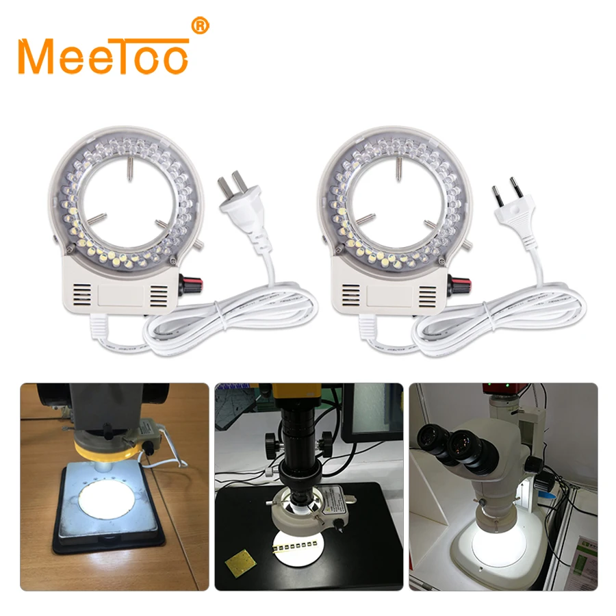 

Adjustable Microscope LED Ring Light Luminaire Lamp 56LEDs Industrial Lighting For Stereo Microscope Camera Magnifier EU US Plug
