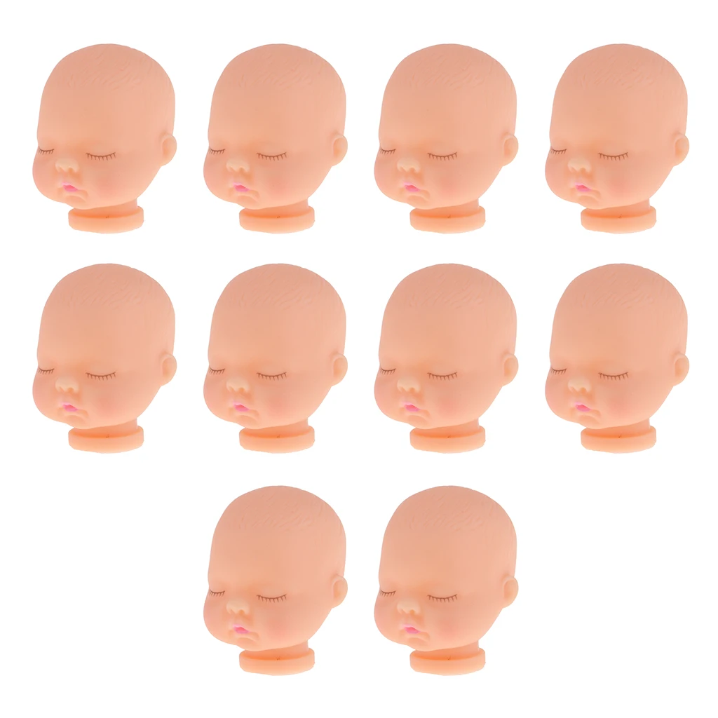 Reborn Kits Mini Baby Heads Mold Bald Head Sculpt For 5inch Mini Bathing Doll Custom Making Accessory 10 Pieces