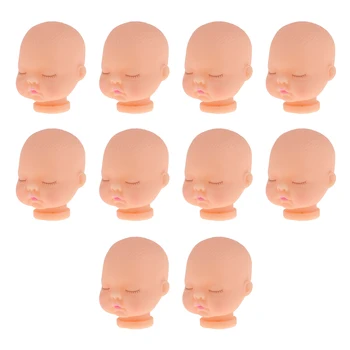

Reborn Kits Mini Baby Heads Mold Bald Head Sculpt For 5inch Mini Bathing Doll Custom Making Accessory 10 Pieces