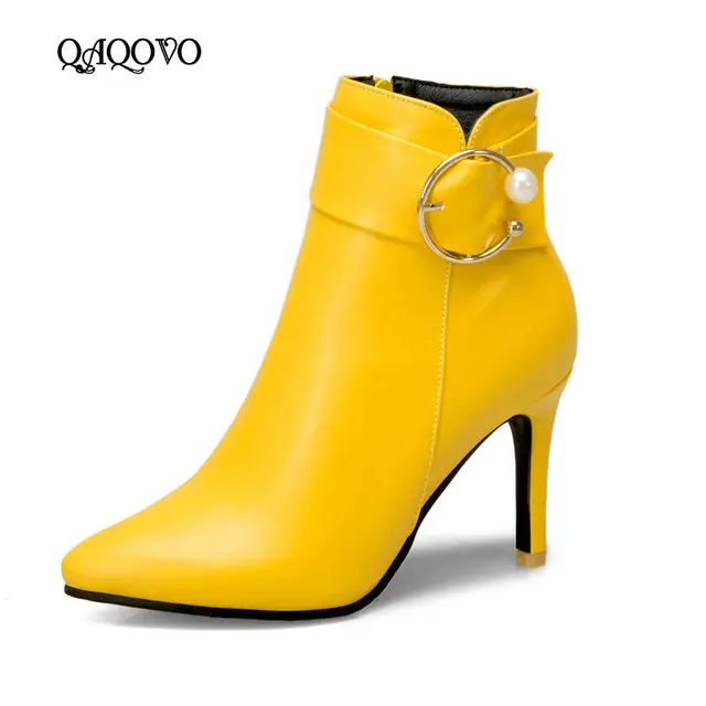 bottines femme à talons hauts et fins pour femme, bottes confortables à fermeture éclair – Image 2
