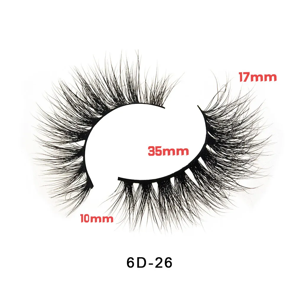 Ручные ресницы 6D-17 норковые ресницы многоразовая Косметика накладные ресницы по индивидуальному заказу упаковочная коробка с логотипом - Цвет: 6D-26