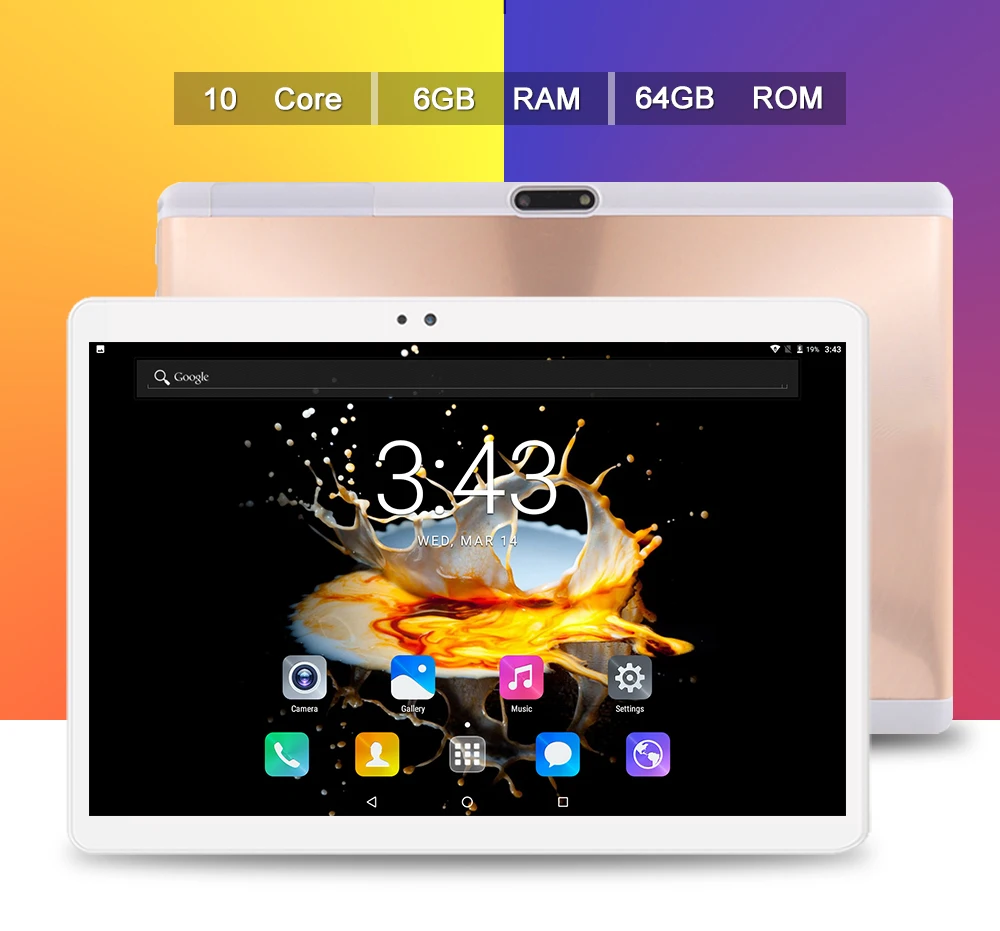 Бесплатная доставка 4G LTE 10-дюймовый планшетный ПК Android 8,0 10 core 6 ГБ + 64 ГБ 1920*1200 ips экран Две sim-карты wifi умные планшеты 10,1