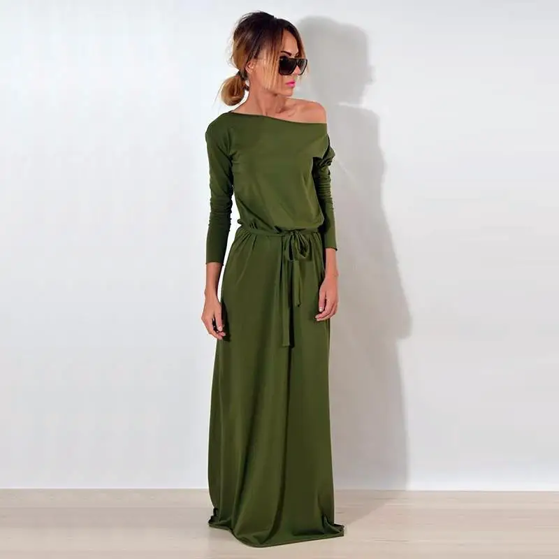 Женское платье макси на одно плечо с длинным рукавом|long loose dress|loose dressmaxi party dress |
