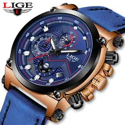 2019 LIGE мужские s часы лучший бренд класса люкс кварцевые наручные часы мужские повседневные кожаные военные водонепроницаемые с датой часы