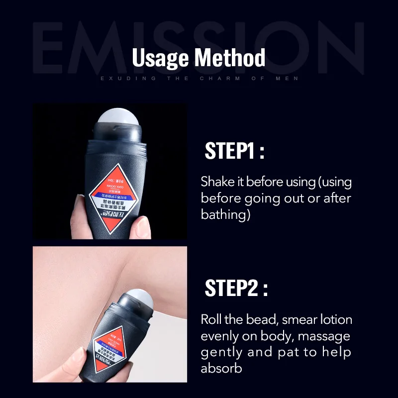 MANCODES Men Deodorant Stick Antiperspirant Remove Sweat Roll on Bottle Women Lasting Fragrance Men Smooth Dry Body Care