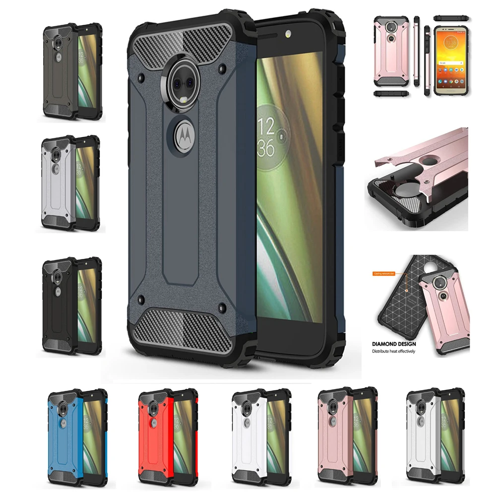 

Case For Motorola Moto E5 Play Go Shockproof Armor Hard PC Silicon Case For Moto E5 Play Go Soft TPU Case Cover Coque Shell Capa