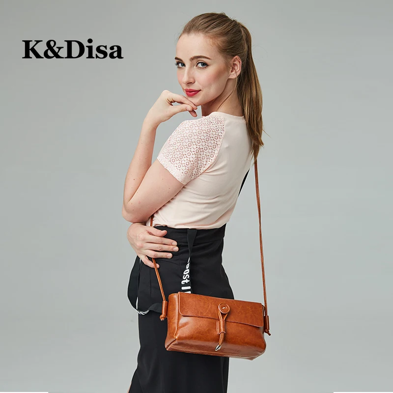 

Sweet Korean Women Genuine Leather Handbag Ladies Universal Cover Small Square Crossbody Bag Women's Fashion Messenger Bags