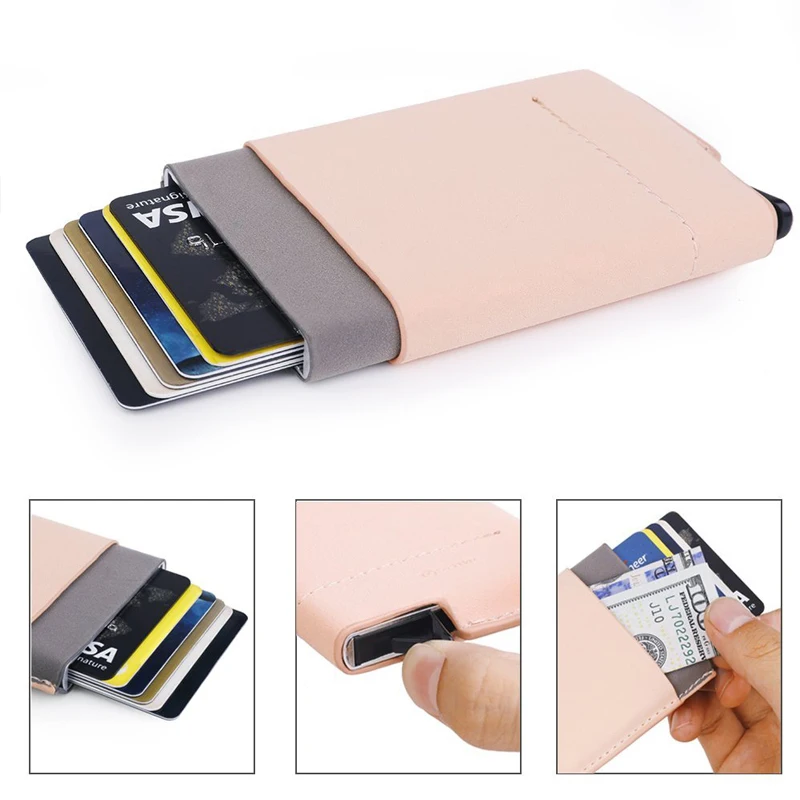 Деловой мужской кошелек с передним карманом RFID блокирующий держатель для карт