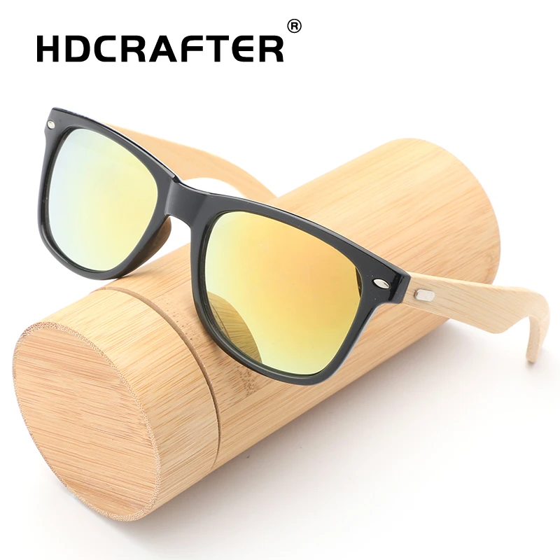 HDCRAFTER классические квадратные солнцезащитные очки Женские бамбуковые деревянные солнцезащитные очки мужские высококачественные Квадратные Зеркальные Солнцезащитные очки Брендовые дизайнерские