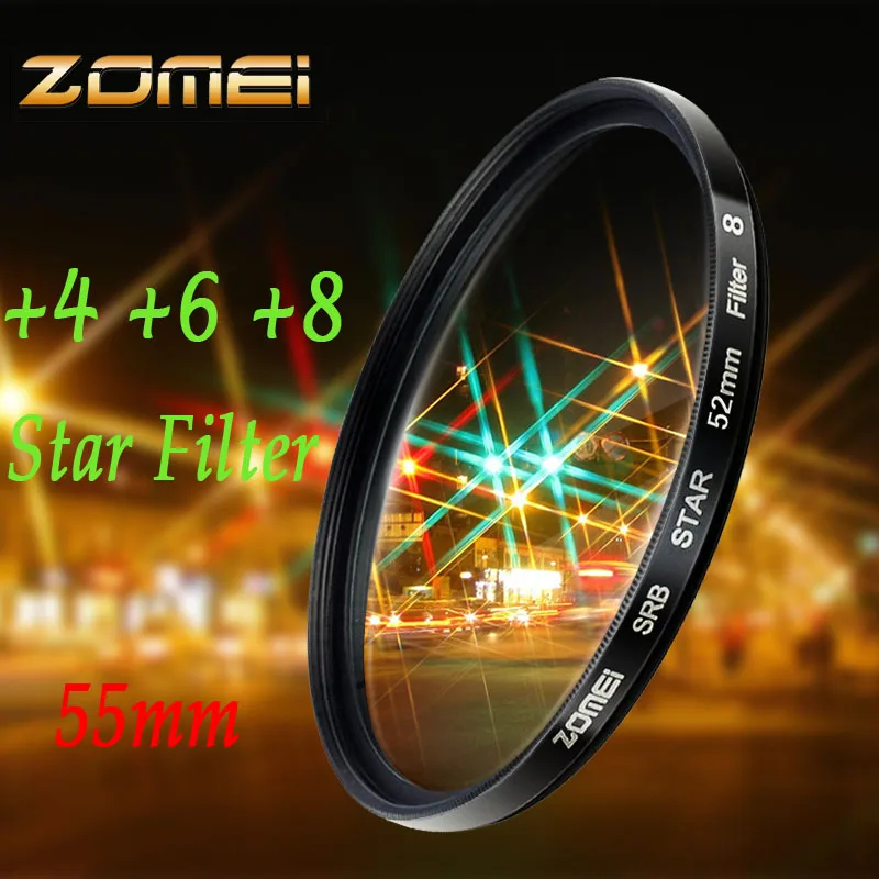 Zomei 55mm Stars Line Star Filter 4 6 8 Piont Filtro Camera Filters For Canon Fuji Sony Nikon