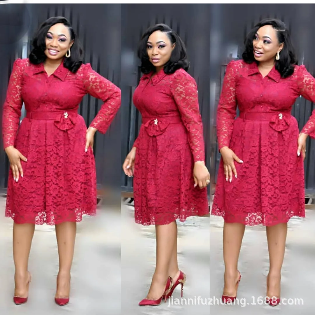 

2019 new arrival sexy fashion style african women plus size lace dress L-4XL