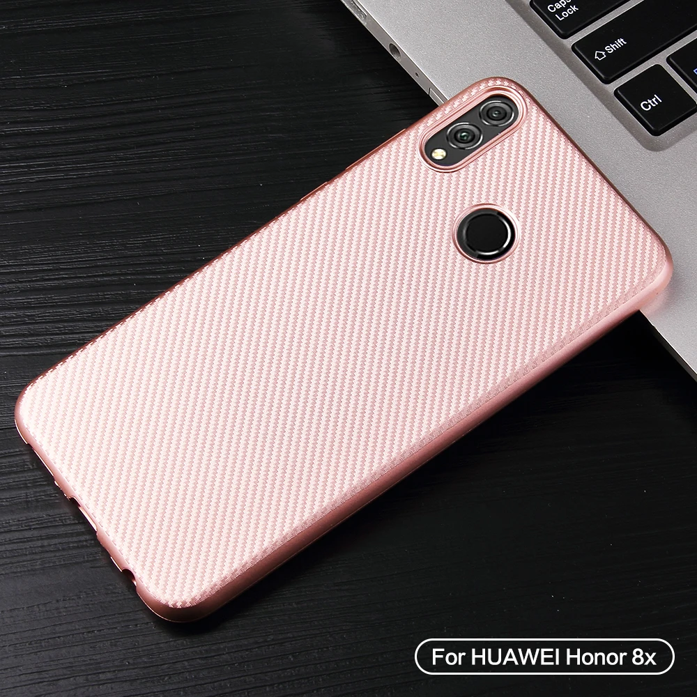HATOLY For Fundas Huawei Honor 8X Case Ultra thin Soft TPU Carbon Fiber