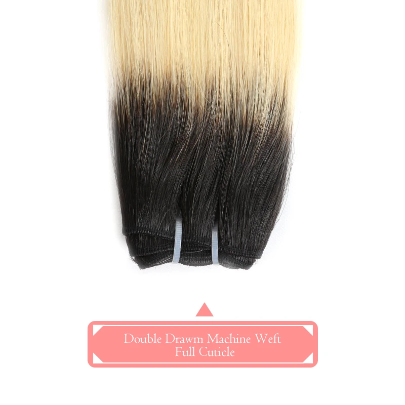 Бразильские прямые волосы пряди с застежкой Ali Queen Hair 1B/613 необработанные