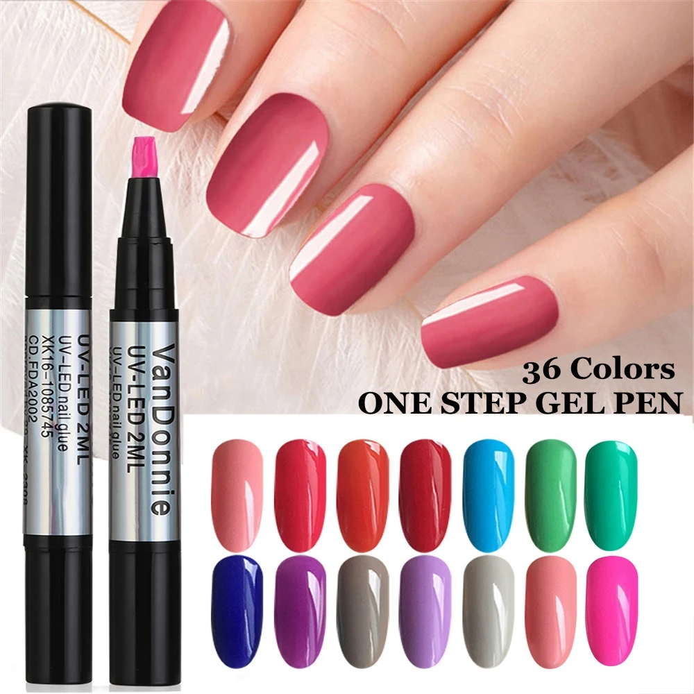 One Step Gel 3 In 1 UV Nail Polish Pen Nail Art Soak Off UV LED Nail Lamp Shining Glitter Gel No