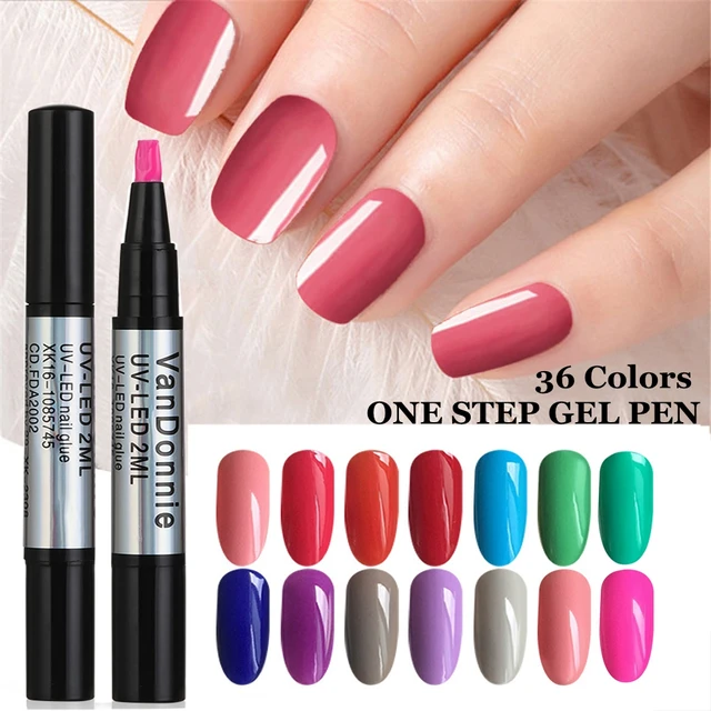 One Step Gel 3 In 1 UV Nail Polish Pen Nail Art Soak Off UV LED Nail