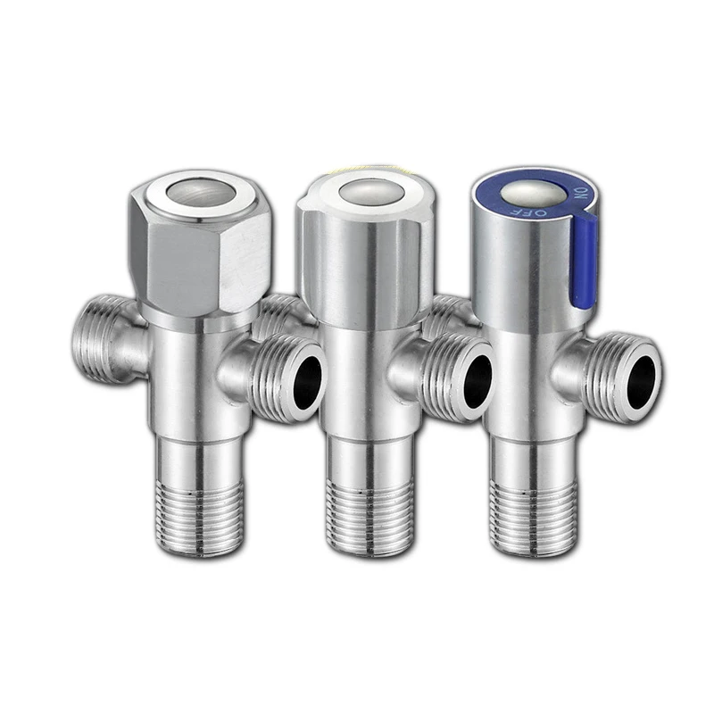 

Free shipping Brushed surface bathroom angle valve with dual hole basin faucet angle valve of T-Cock bathroom angle valve