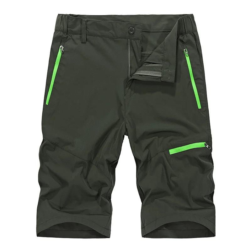 MANLI, новинка, быстросохнущие мужские летние уличные эластичные беговые шорты с карманом, мужские спортивные шорты для бега, спортзала, мужские спортивные шорты для бега - Цвет: Зеленый