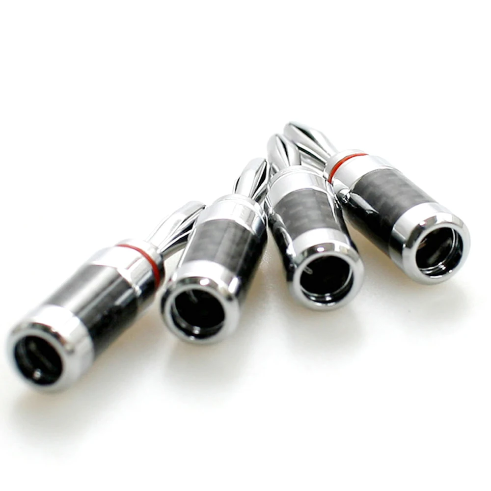 4PCS Carbon Fiber Series Rhdium Plated Banana connector for DIY HiFi