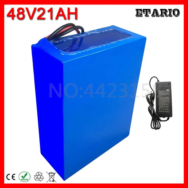 Perfect Big Capacity 48 Volt Batteries 48V 20Ah Li-ion Battery for Electric Bike with PVC case Built in 13S 30A BMS + 2A CC/CV Charger 0