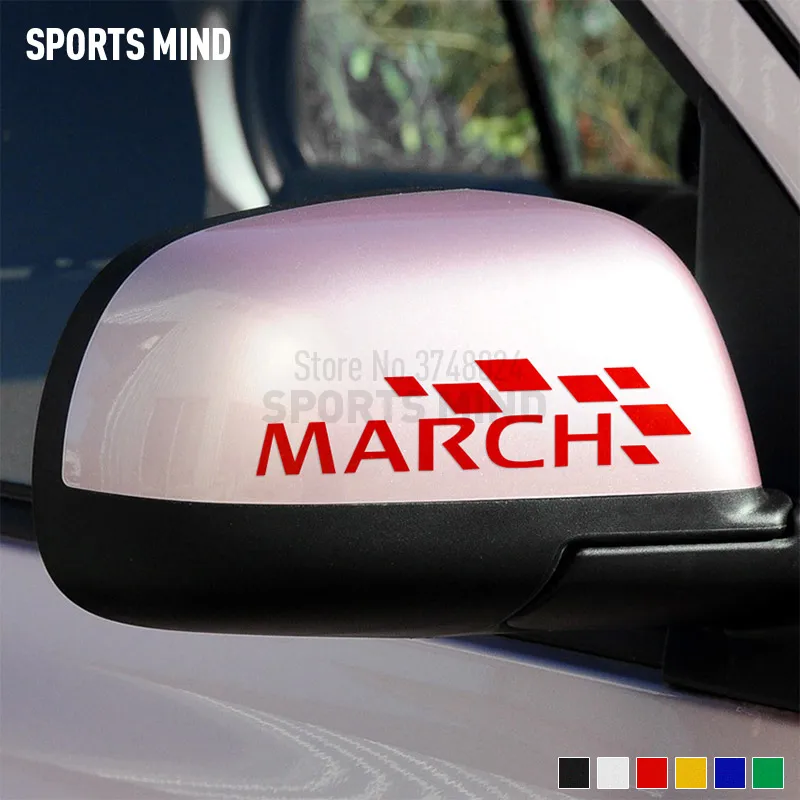 1 пара автомобильные зеркальные наклейки заднего вида для Nissan March K12 K13 Nismo