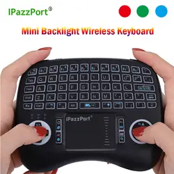 Испанский мини-клавиатура 3 цвета с подсветкой + литиевая Батарея Подсветка Air Мышь удаленного Управление Сенсорная панель Ручной для TV Box