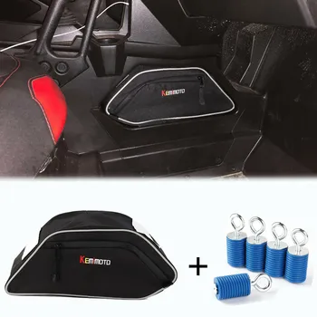 

KEMIMOTO ATV Seats Center Console Storage Bag & Ride Tie Down Anchors for Polaris General 4 1000 2016-2018 2017