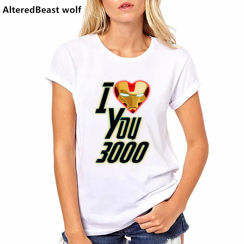 

I Love You 3000 T Shirt for Women Summer Avengers Endgame Man's T-shirt Father's Day Clothes Streetwear Newest 2019