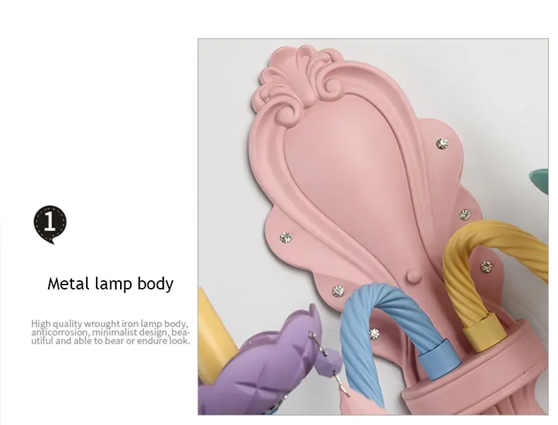 米度儿童房灯创意水晶壁灯现代简约彩色客厅电视墙壁灯北欧灯具-tmall_13