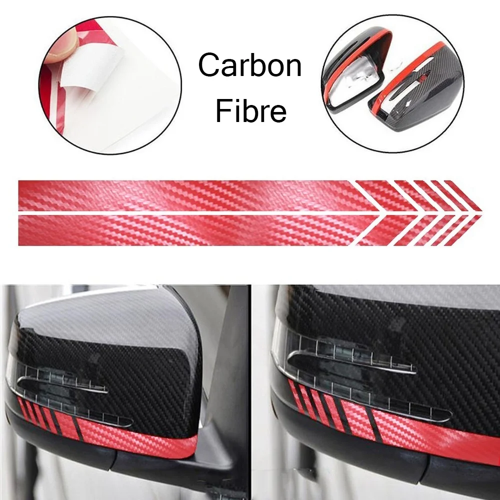 

1 Pair Carbon Fibre Car Side Rearview Mirror Stripe Sticker Auto Decor Stickers for AMG