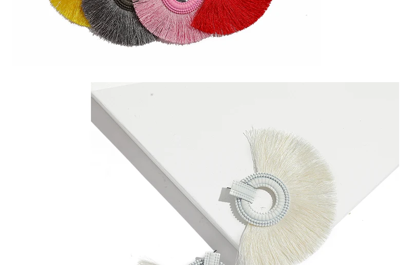 Vintage Women Tassel Earrings Blue Earrings Female Wedding Bijoux Drop Dangle Fan Fringe Earings Statement Jewelry Gift (2)