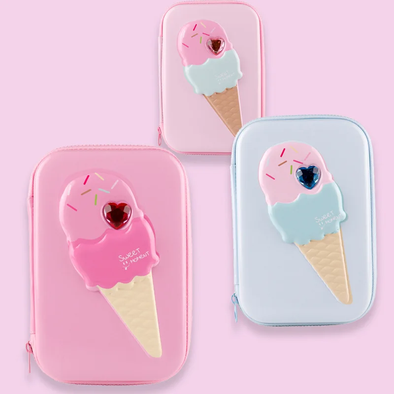 

1 Pcs Kawaii Pencil Case Cartoon ice cream Gift Estuches School Pencil Box Pencilcase Pencil Bag School Supplies Stationery