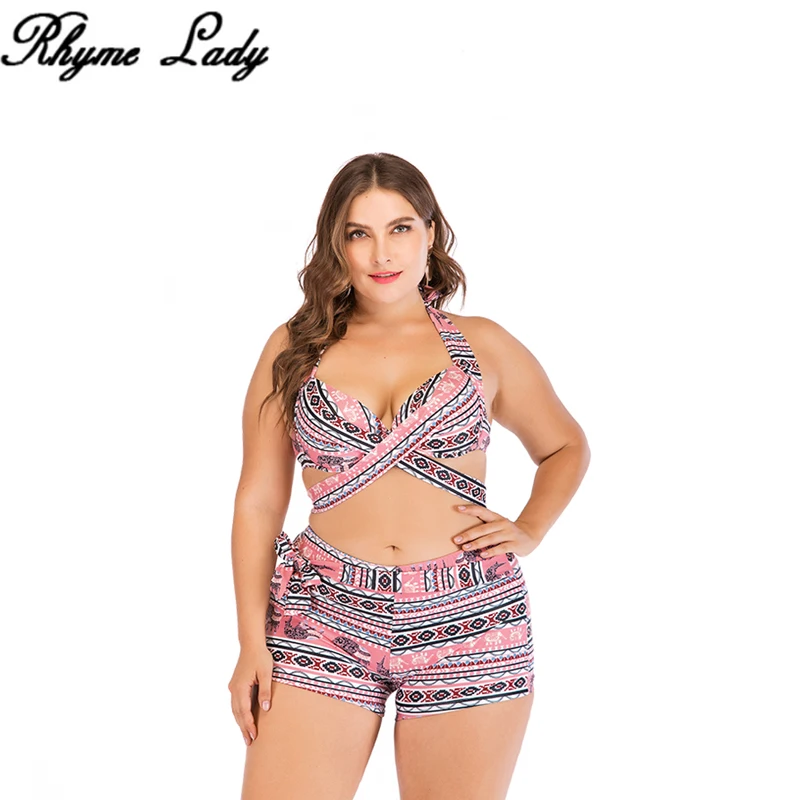 

Rhyme Lady Female swimsuit two pieces bandage plus size brazilian woman swimwear large size swimming suit big size beachwear