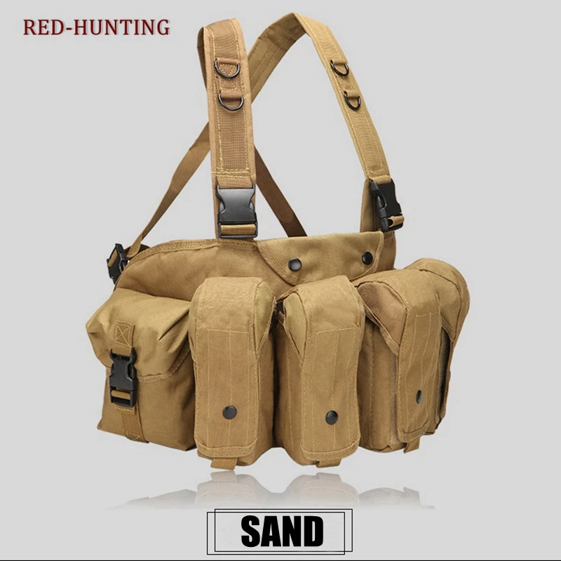 

4 Colors! Hunting Mag Pouch Combat AK47 Vest Paintball Magazine Carrier Multi-function Chest Vest