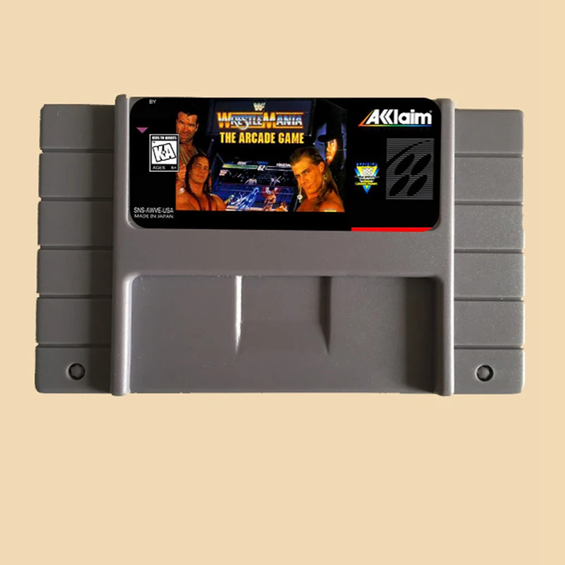 Westlemania The Arcade Game 16 bit Big Gray Game Card For NTSC Game