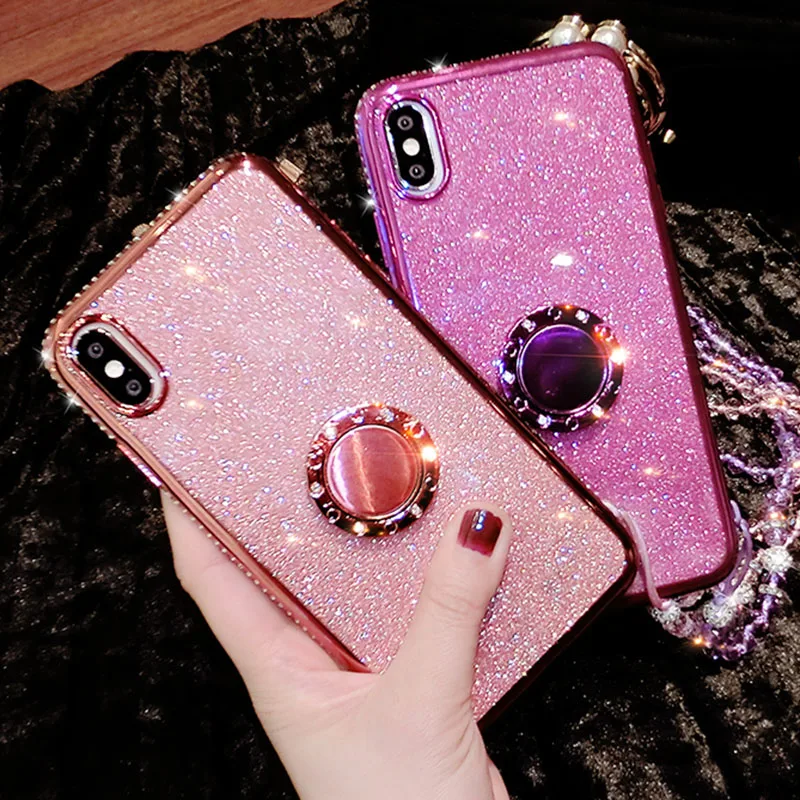 

Fashion Glitter Diamond Phone Case For Xiaomi Redmi MAX 3 A2 6X 8 8SE Lite 9 9SE Note 5 Plus 6 6A Pro 7 Silicon Bracket Cover