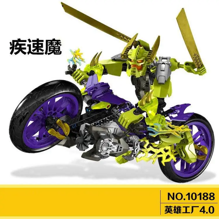 

10188 Super Hero Factory 4 Star Soldier Speed Demon Motorcycle Building Block Toy