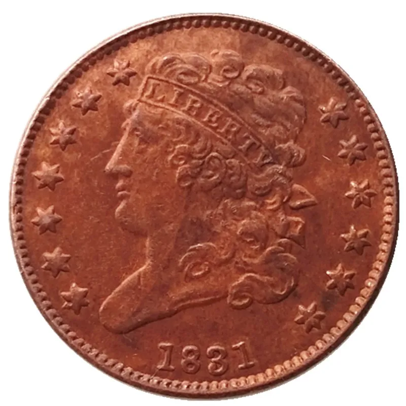 

1831 CLASSIC HEAD HALF CENTS Copper Copy Decorate Coin