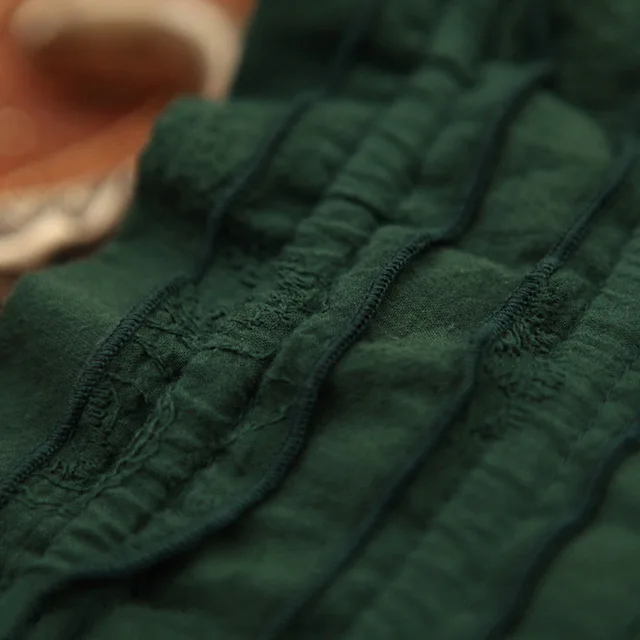Marque Printemps Style Femmes Dark Irrégulière National Longue Mode Broderie De 2019 Jupe Robe Vêtements Célèbre Green Nouveau 5FnYqwA