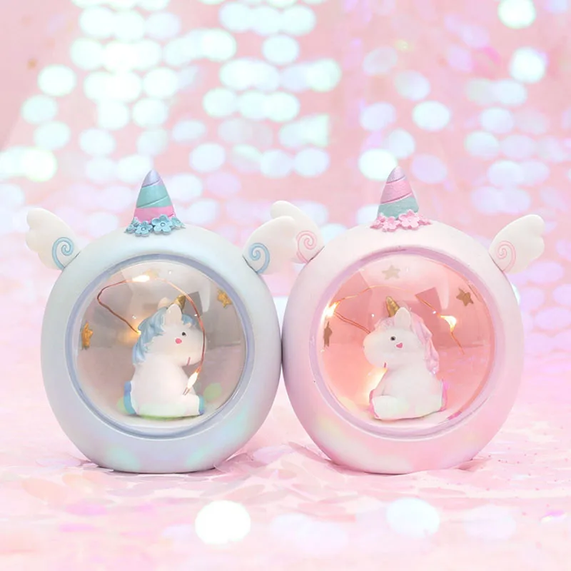 

New Bedroom Creative Cute Small Table Lamp Decoration Room Layout Pink Unicorn Star Bear Lamp Gift For Student Night Light