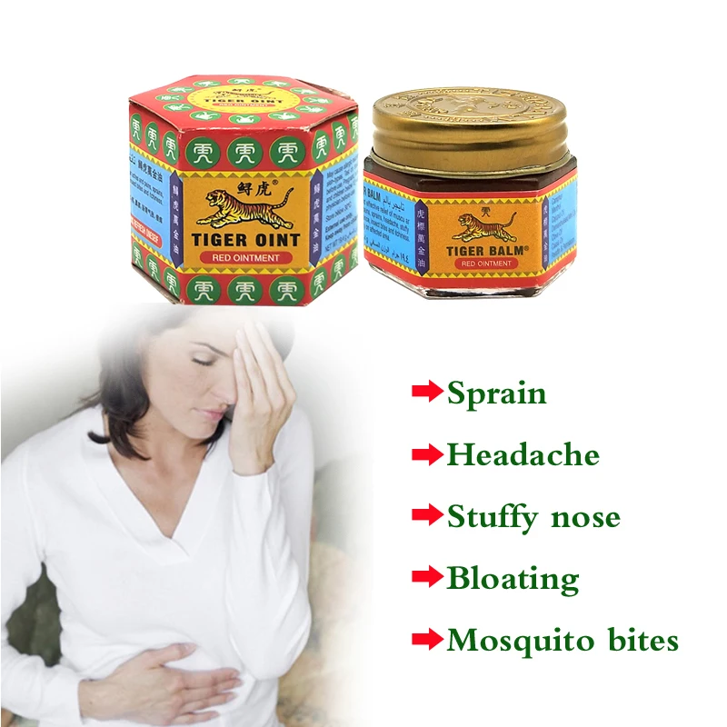 

2PCS 100% Natural Original Red/White Tiger Balm Painkiller Ointment Muscle Pain Relief Ointment Soothe Itch