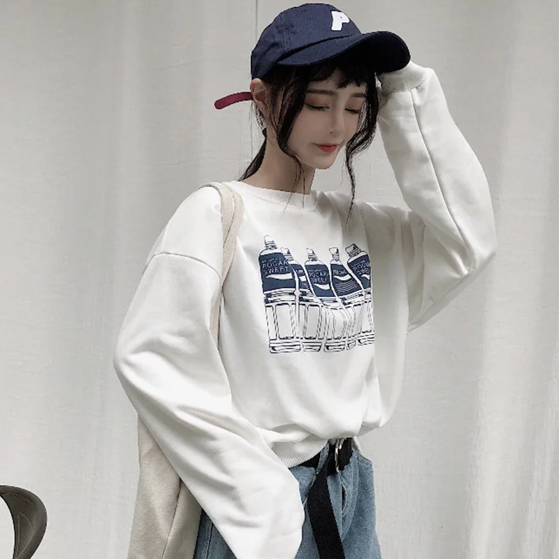  2020 Casual Loose Bf Sweatshirt Women's Sweatshirts Japanese Harajuku Ulzzang Female Korean Kawaii 