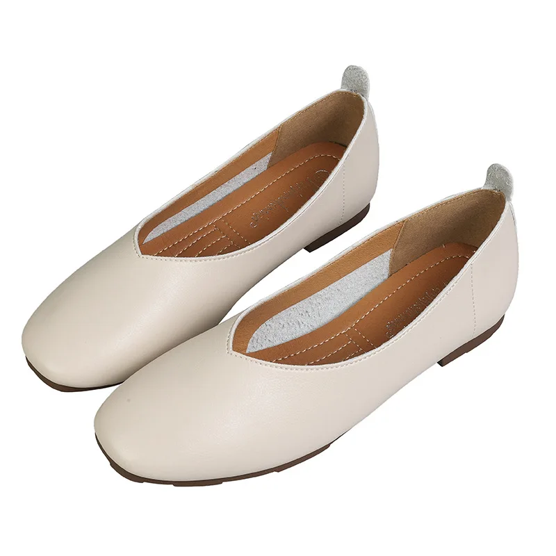 

Spring Single Shoes female 2019 new flat Bottom Head Grandma Shoe Korean shallow retro Mary Jane shoe Big size Women's shoes