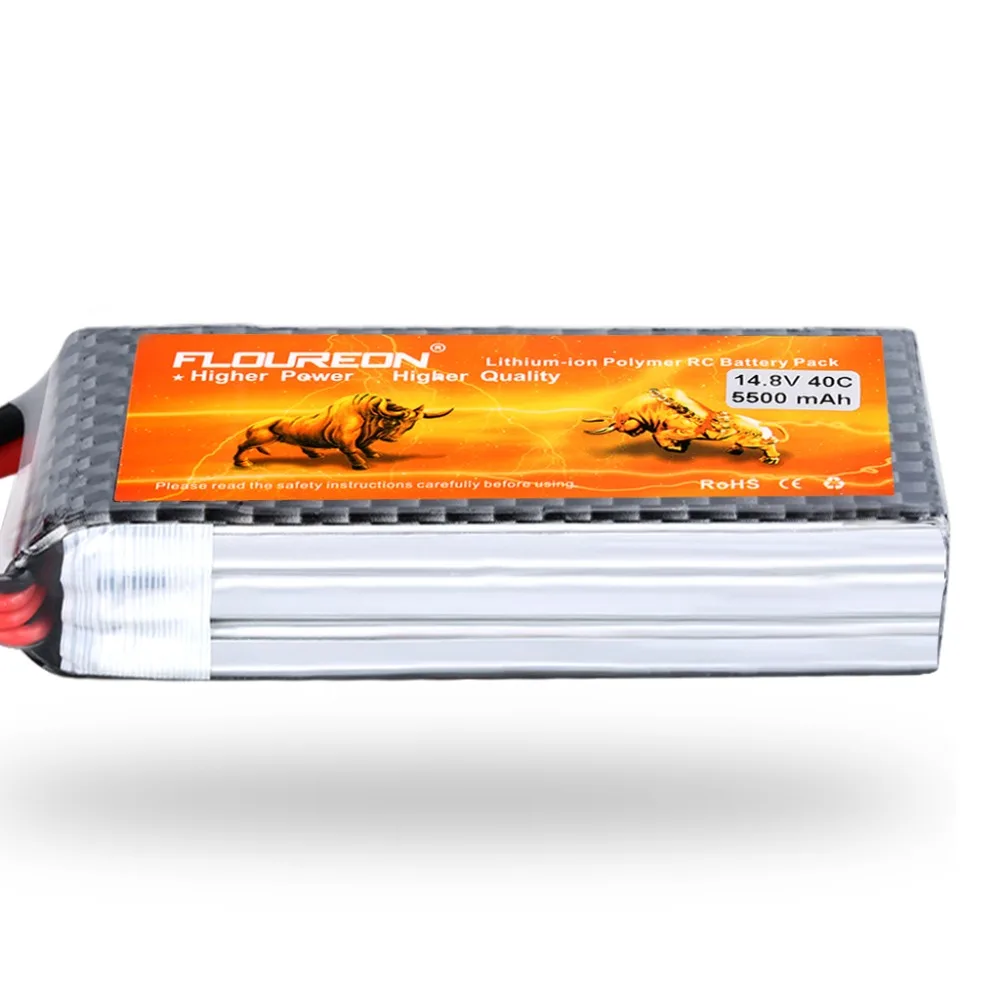 Floureon 4S 14 8 V 5500mAh 40C с разъемом Deans LiPo аккумулятор для 1/8 & 1/10 RC модели автомобиля Slash 4X4