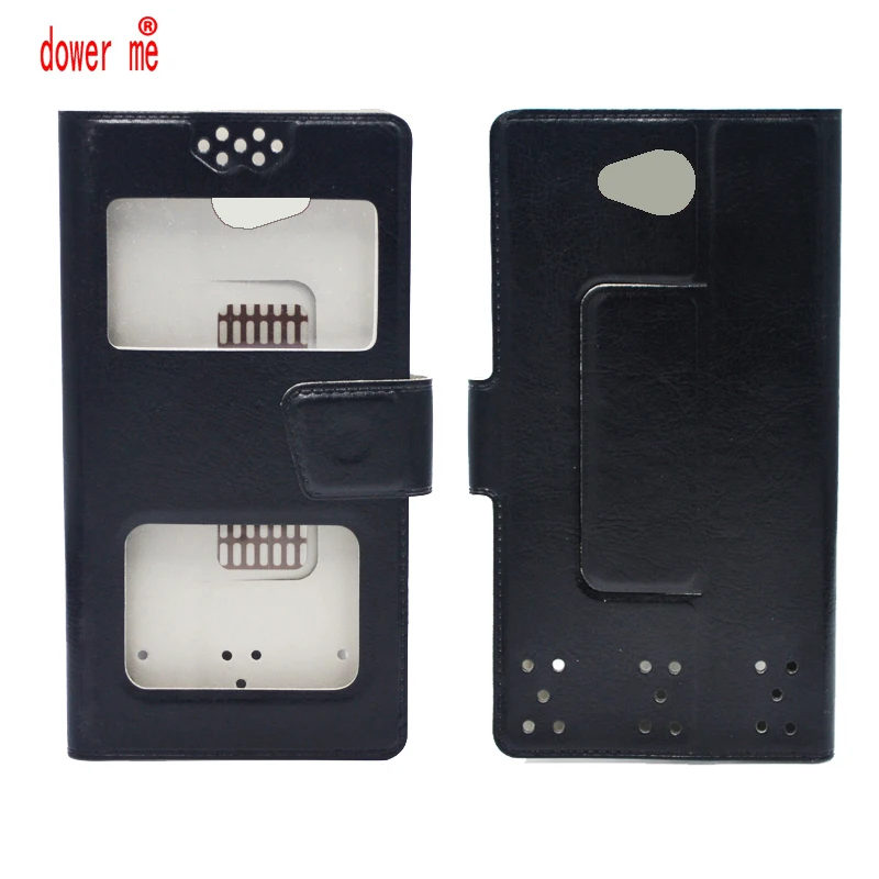 

dower me Double window Flip PU Leather Case Cover For Fly Life Compact 4G Smart Phone In Stock N3
