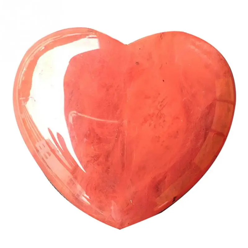 1 шт. натуральный камень в форме сердца розовый кварц Полосатый Агат Кристалл резной Пальма Любовь Исцеление драгоценные камни 2 размера#0117 маленький камень - Цвет: red
