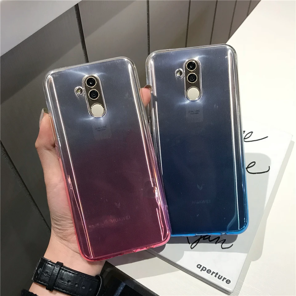 Градиент силиконовый чехол из термопластичного полиуретана для huawei Коврики 20 Lite