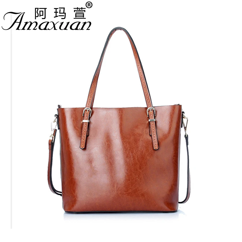 

2017 new trend fashion handbags sac a main genuine leather bags large capacity shopping bag simple shoulder ladies bag BH1418