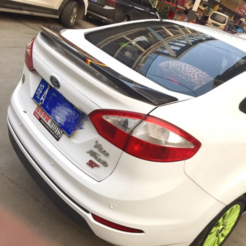 

For Ford Fiesta Sedan 4doors 2009-2016 Car ABS Plasrtic Unpainted Primer Color Tail Wing Rear Boot Lip Trunk Rear Roof Spoiler