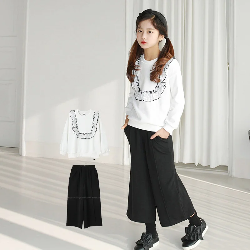 

Brand Girls Fashion Clothes Set 2019 Spring New Kids Sweatshirt and Loose Pants Toddler Girl Clothes Children Two Pieces,#3899